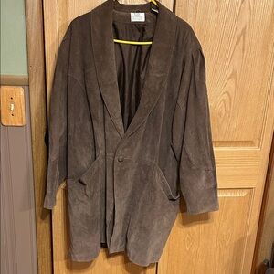 Brown Suede Ladies Coat Sz. 2X